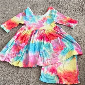 Mila & Rose Tie Dye Rainbow Dress & Short